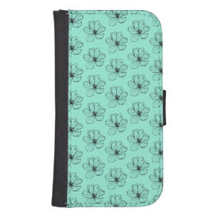 Floral Fantasy Seamless Design Galaxy S4 Wallet Case