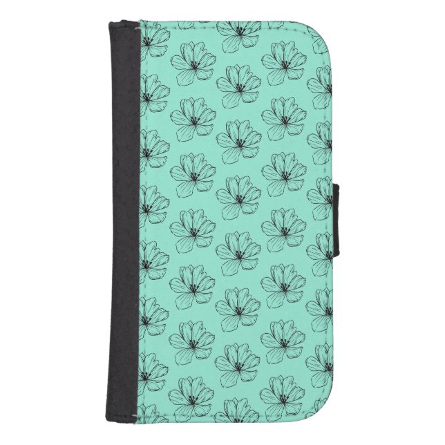 Floral Fantasy Seamless Design Samsung Galaxy Wallet Case (Front)