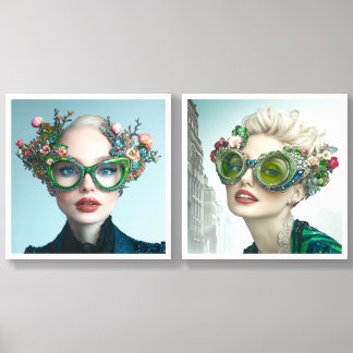 Floral Fantasy Sunglasses  Acrylic Photo Tile