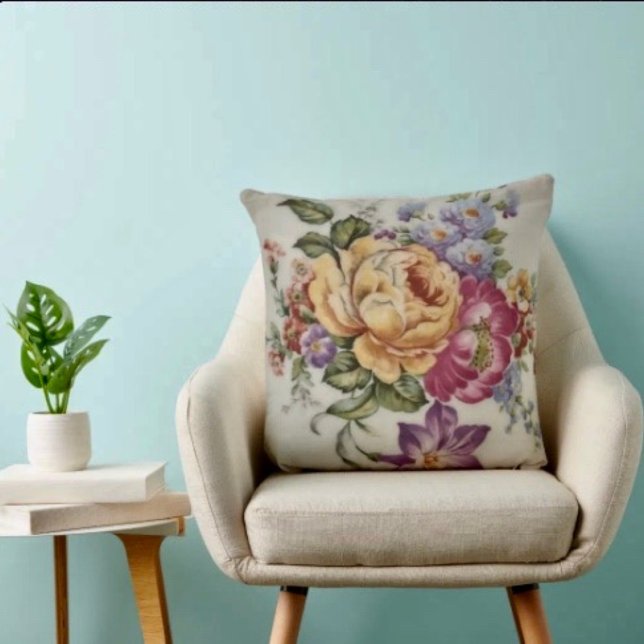 Floral Fantasy  Throw Pillow (Creator Uploaded)
