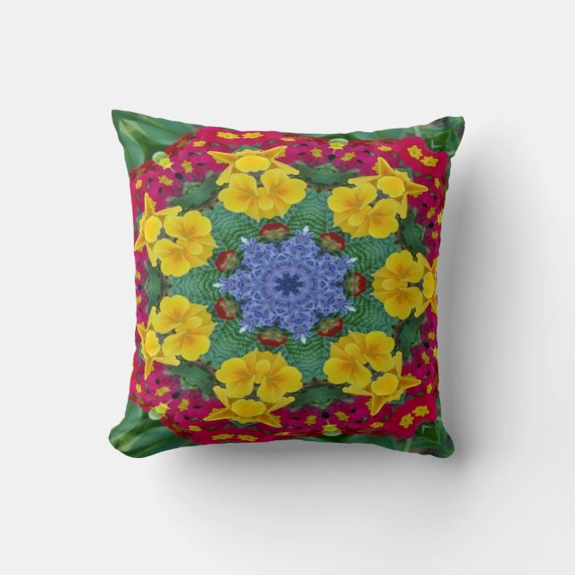 Floral Fantasy Throw Pillow (Front)
