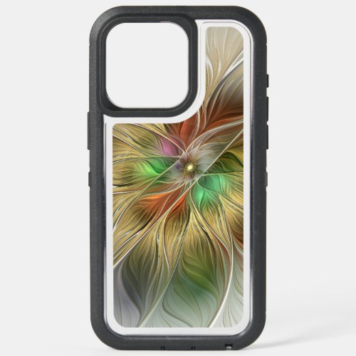 Floral Fantasy With Gold Modern Abstract Fractal iPhone 15 Pro Max Case
