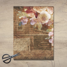 Floral Farmhouse Rustic Barn Decoupage