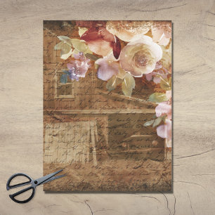 Floral Farmhouse Rustic Barn Decoupage Tissue Paper
