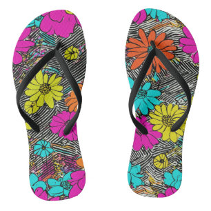 Floral fashion fusion  flip flops