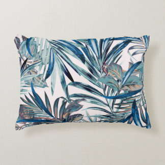 Floral fashion tropical vintage pattern with palm accent pillow