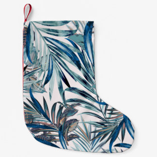 Floral fashion tropical vintage pattern with palm small christmas stocking