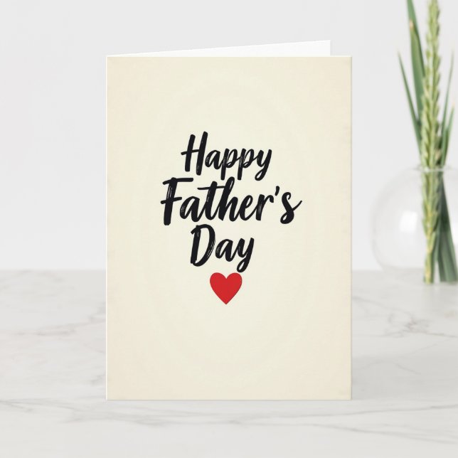 Floral Fathers Day Heart Script Card (Front)