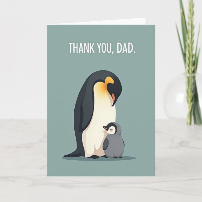 Floral Fathers Day Penguin Card (Front)