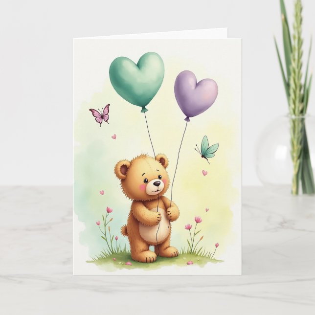 Floral Fathers Day Plushie Card (Front)