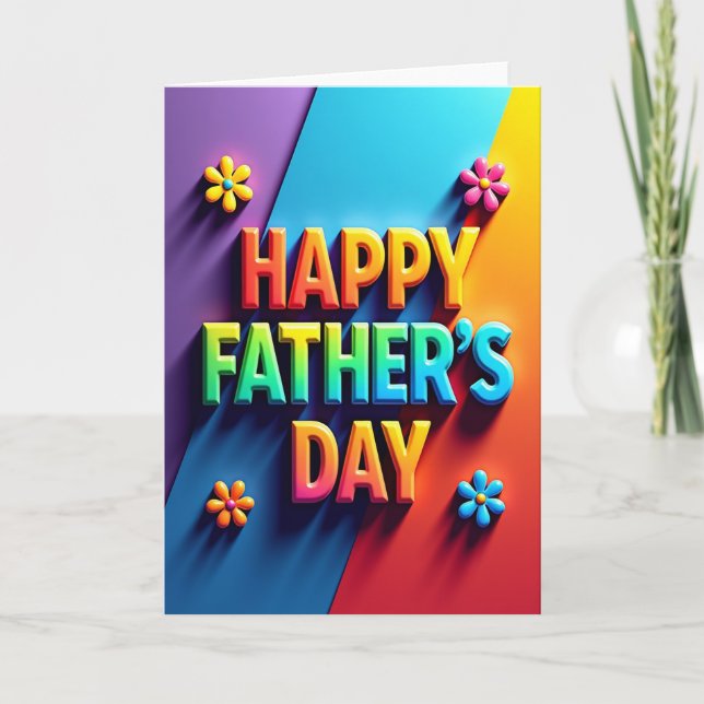 Floral Fathers Day Shadow Card (Front)