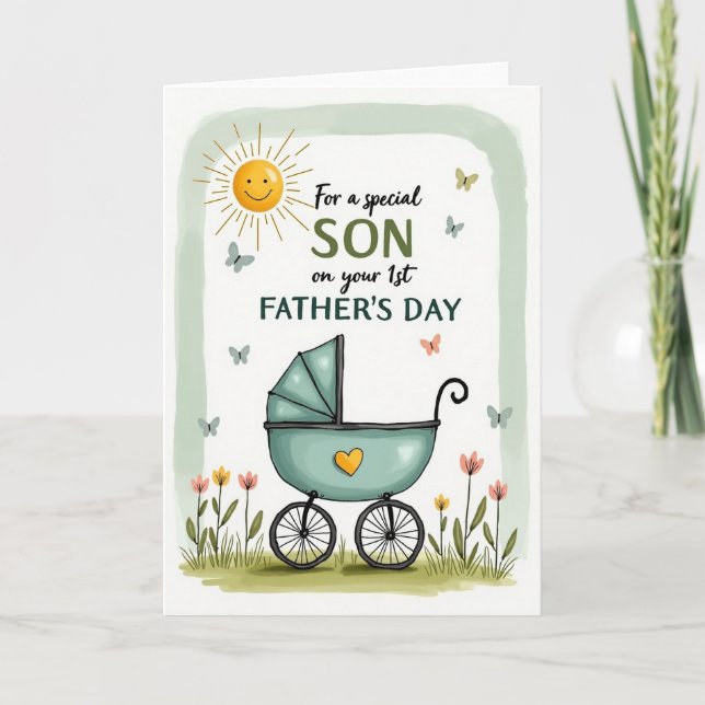 Floral Fathers Day Sun Art Card (Front)