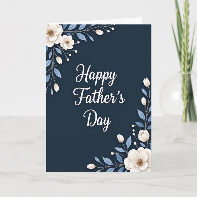 Floral Fathers Day Wish Card (Front)