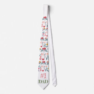Floral Father's Necktie : #1 DAD 