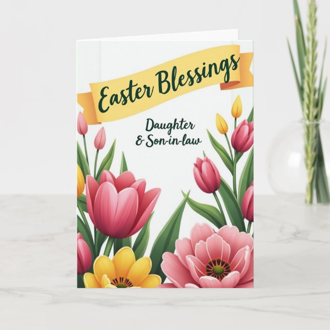 Floral Faux Gold Foil Spring Card (Front)