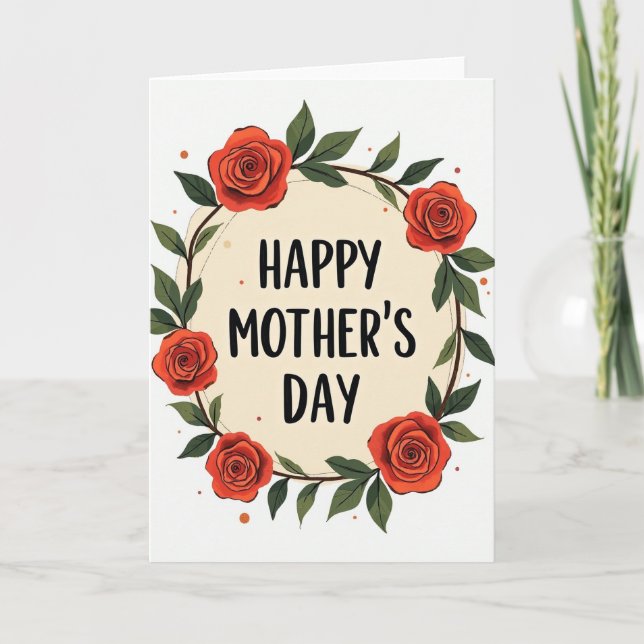 Floral Faux Painted Mothers Day Card (Front)