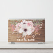 Floral Faux Wood HP Laptop Skin (Front)
