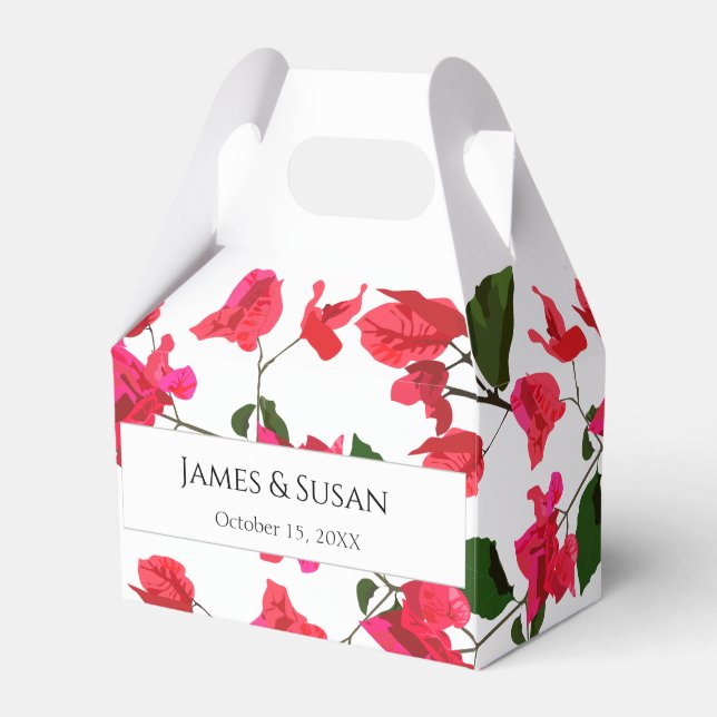 Floral Favor Box with Bougainvillea Flower (Front Side)