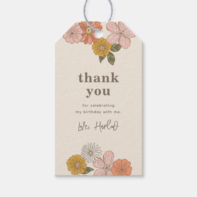 Floral Favor Tag | Retro Favor (Front)