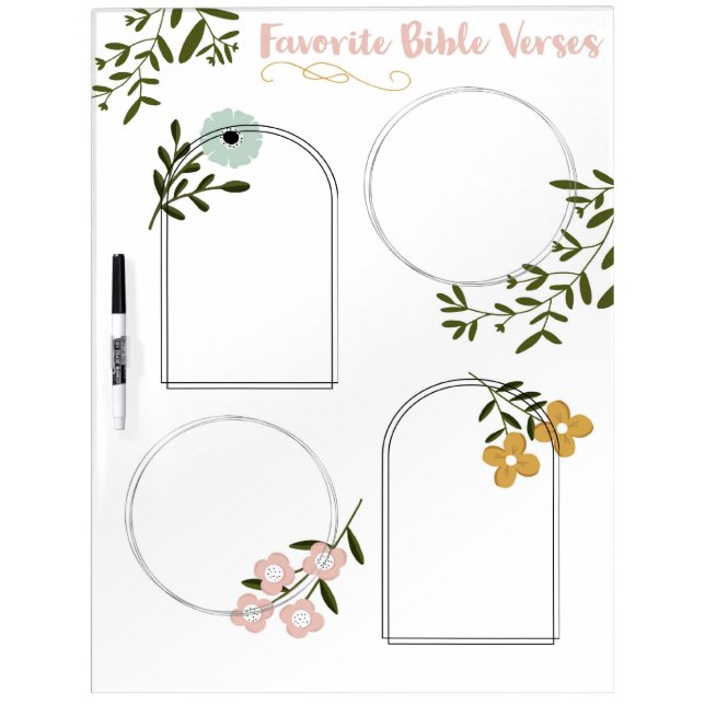 Floral Favorite Bible Verses Dry Erase Board (Front)