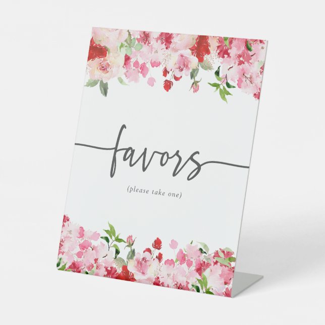 Floral Favors Pedestal Sign (Front)