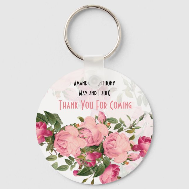 Floral favours-thank you gift keychain (Front)