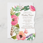 Floral & Feather Bridal Shower Invitation II