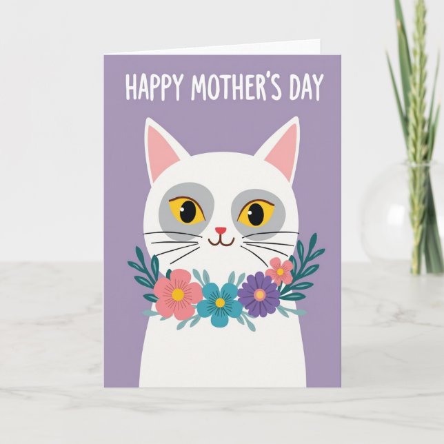 Floral Feline Friend Card (Front)