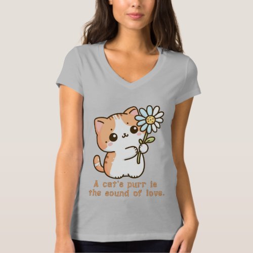 Floral Feline Hugs T_Shirt