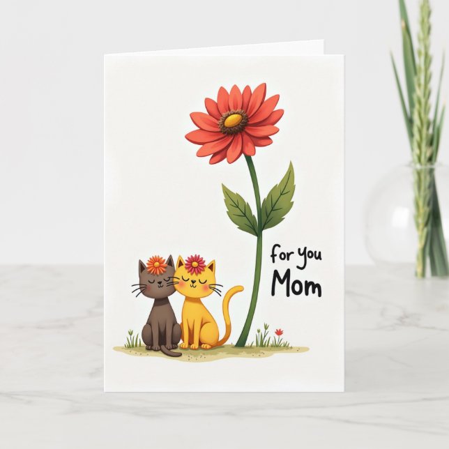 Floral Felines Mom Card (Front)