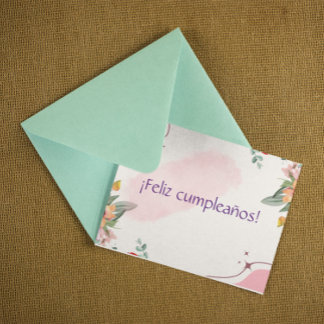 Floral ¡Feliz cumpleaños! Spanish Birthday Card