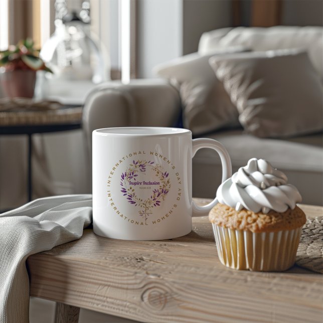 Floral Female Sign Women's Day March 20 Giant Coffee Mug (Creator Uploaded)