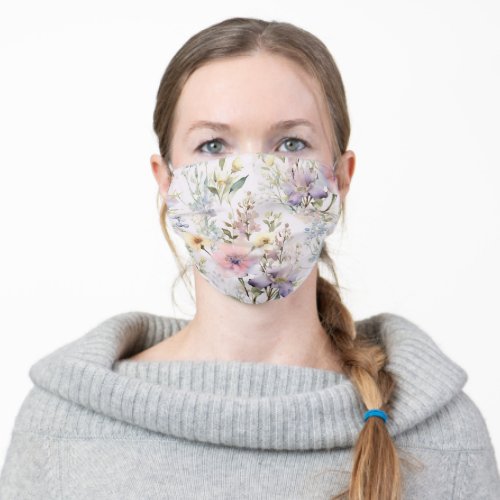 Floral Feminine Cloth Face Mask with Filter Slot