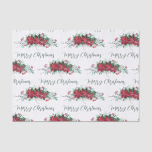 Floral Festive Poinsettia Christmas Holidays Tissue Paper