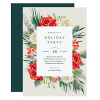 Floral Festivities Holiday Party Invitation