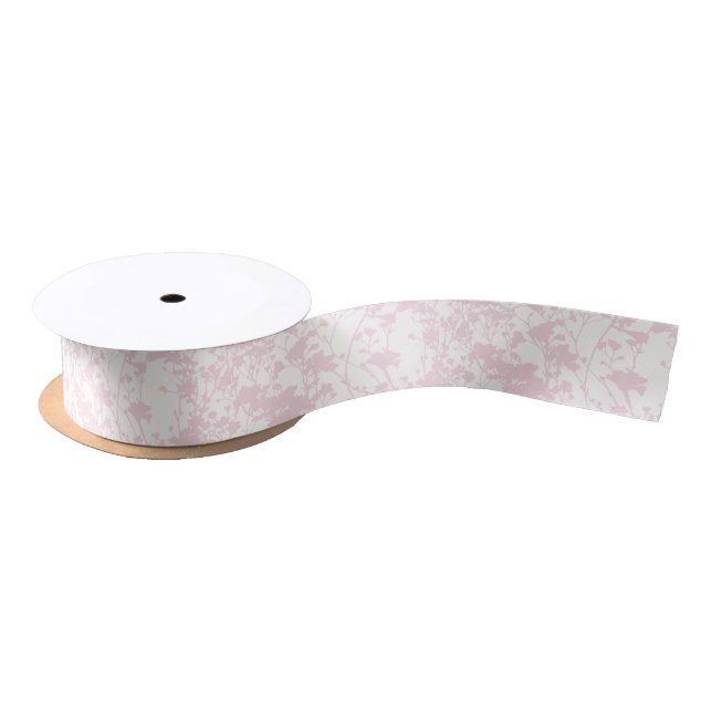 Floral Field (Ivory - Blush Pink) Satin Ribbon (Spool)