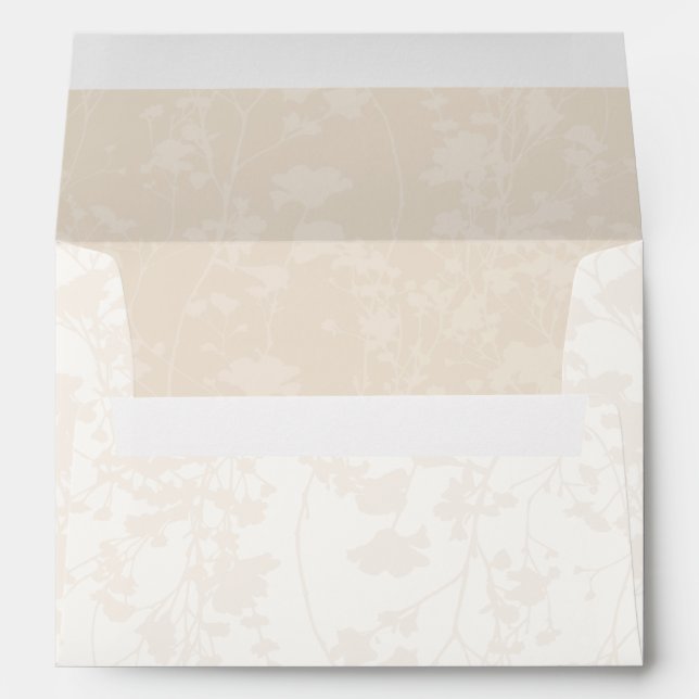 Floral Field (Ivory - Champagne)  Envelope (Back (Bottom))