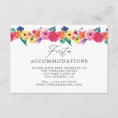 Floral Fiesta Accommodations Enclosure Card