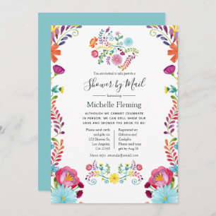 Floral Fiesta Bridal or Baby Shower by Mail Invitation