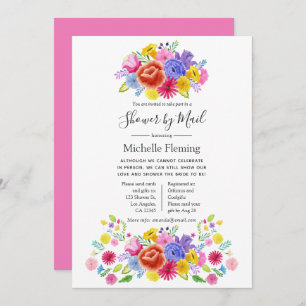 Floral Fiesta Bridal or Baby Shower by Mail Invitation