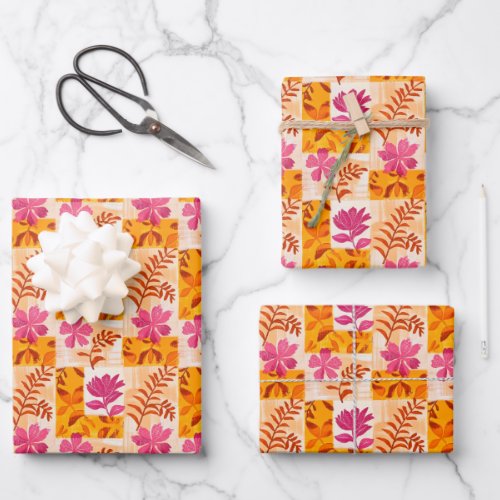 Floral Fiesta Burst Wrapping Paper Sheets