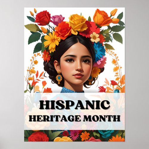 Floral Fiesta Celebrating Hispanic Heritage Month Poster