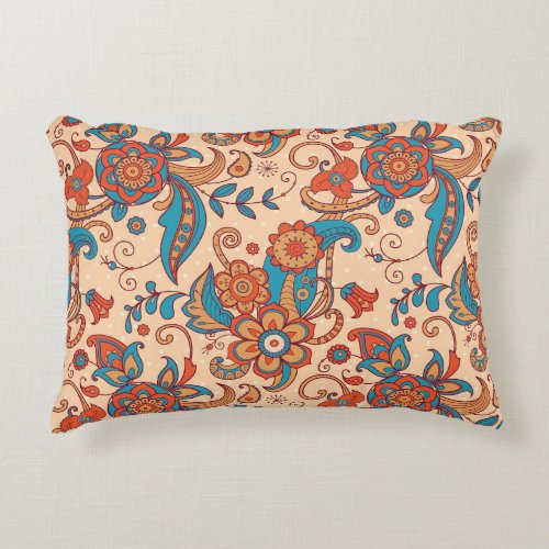Floral Fiesta Colorful Pattern Play Accent Pillow