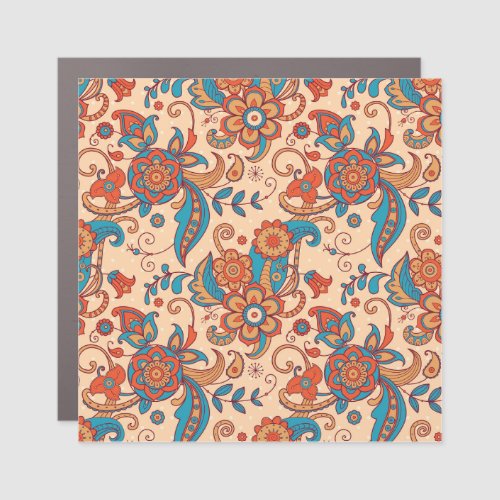 Floral Fiesta Colorful Pattern Play Car Magnet