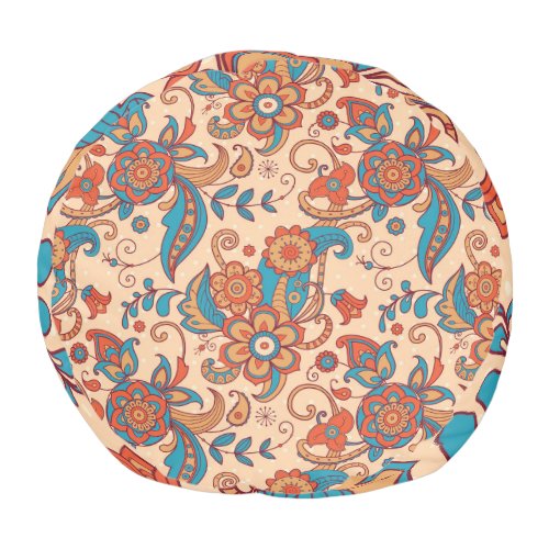 Floral Fiesta Colorful Pattern Play Pouf