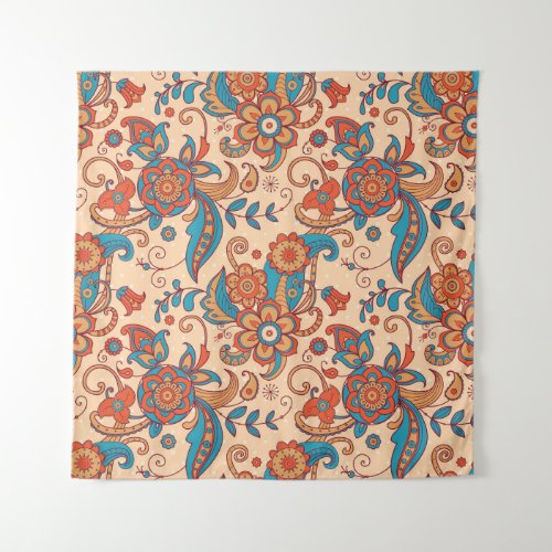 Floral Fiesta Colorful Pattern Play Tapestry