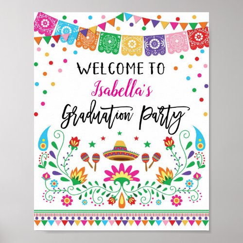 Floral Fiesta Graduation Party Welcome Sign