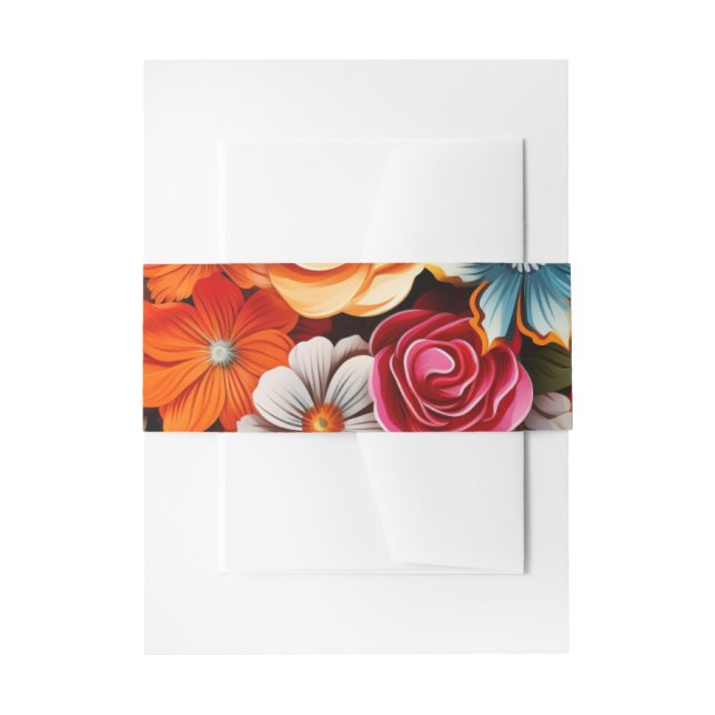Floral Fiesta Invitation Belly Band (Front Example)