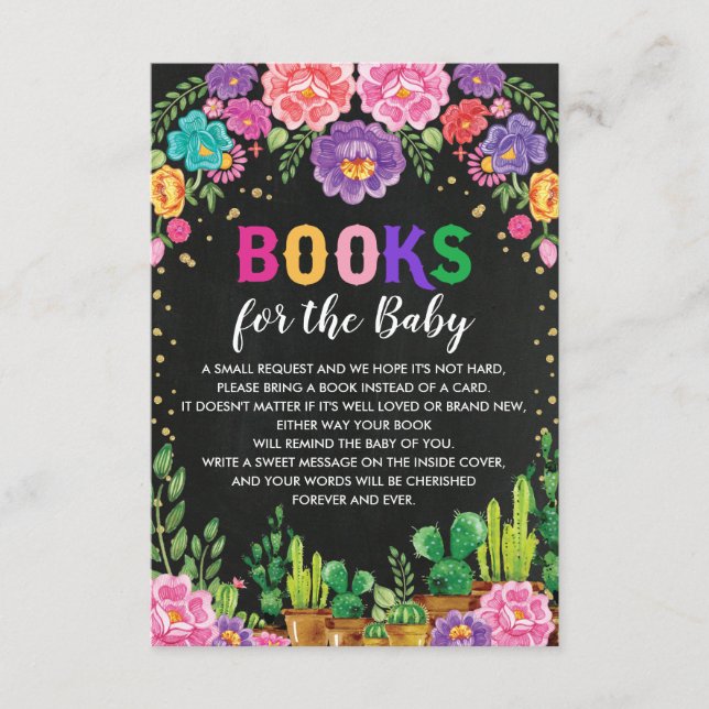 Floral Fiesta Nacho Average Mexican Books for Baby Enclosure Card (Front)