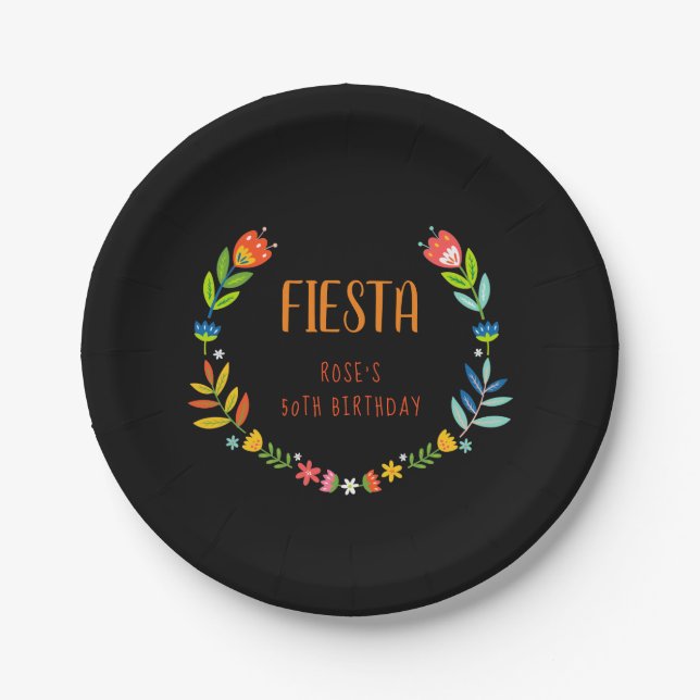 Floral Fiesta Paper Plates (Front)